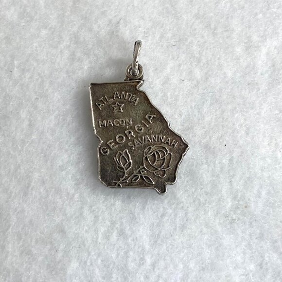 VTG Signed Danecraft Sterling Silver Atlanta Savannah Macon Georgia State Charm - Picture 2 of 16